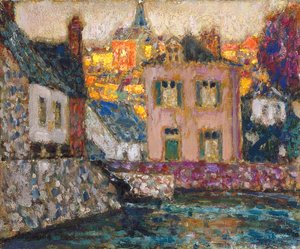 Badanie Domy Na Rzece W Fougères autorstwa Henri Eugene Augustin Le Sidaner