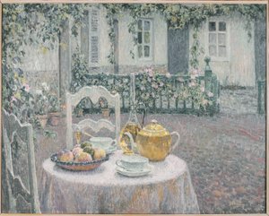 Różowy Obrus autorstwa Henri Eugene Augustin Le Sidaner