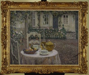 Różowy Obrus autorstwa Henri Eugene Augustin Le Sidaner