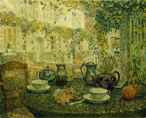 Kamienny stół; Kamienny stół autorstwa Henri Eugene Augustin Le Sidaner