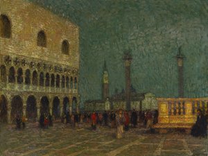 Wenecja, Plac Św. Marka, ok. 1914 (olej na płótnie) autorstwa Henri Eugene Augustin Le Sidaner