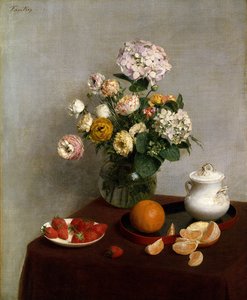 Kwiaty i owoce autorstwa Henri Fantin-Latour