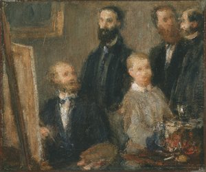 Manet w swoim studio autorstwa Henri Fantin-Latour