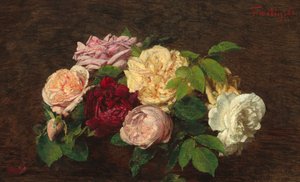 Róże z Nicei na stole autorstwa Henri Fantin-Latour