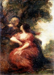 Trubadur i jego dama. Obraz autorstwa Henri Fantin-Latour (Henri Fantin Latour
