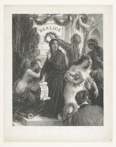 Muzyka plakatowa Hector Berlioz Rocznica. HJ Stoi między 1. a 2. stanem, nie z Hédiard autorstwa Ignace Henri Jean Fantin Latour