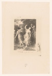 Bachantki tańczą i tworzą muzykę Bachus Wiersze André Chéniera (tytuł serii) Ilustracje pour les Poésies d