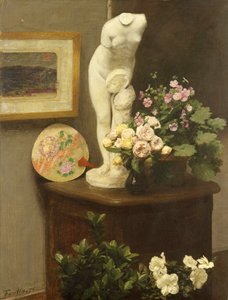 Kwiaty i różne przedmioty autorstwa Ignace Henri Jean Fantin Latour