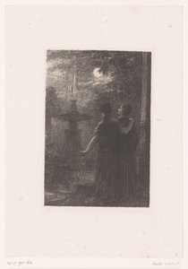 Héro i Ursule przy fontannie w świetle księżyca Béatrice et Benedykt. Akt I. Nokturn Życie i twórczość Hectora Berlioza (tytuł serii) autorstwa Ignace Henri Jean Fantin Latour