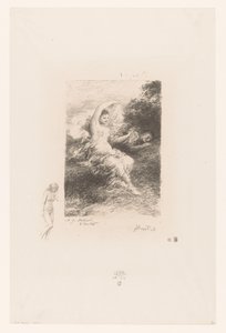 Lydé czuwa nad swoim śpiącym kochankiem Lyde Wiersze André Chéniera (tytuł serii) Ilustracje pour les Poésies d