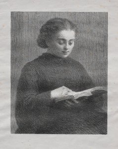 Czytanie: Portret siostry artysty autorstwa Ignace Henri Jean Fantin-Latour