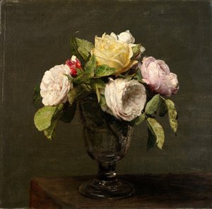 Róże w kielichu, 1873. autorstwa Ignace Henri Jean Fantin Latour