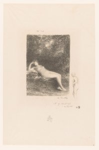 Slapende waternimf Wiem, kiedy południe sprawia, że ​​chcą cienia XXVII Gedichten van André Chénier (tytuł serii) Ilustracje do wierszy André Chéniera (tytuł serii) autorstwa Ignace Henri Jean Fantin Latour
