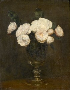 Martwa natura: Róże Malmaison, 1872 autorstwa Ignace Henri Jean Fantin Latour