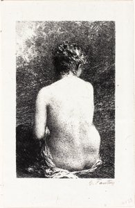 Studium siedzącej kobiety, widziane z tyłu autorstwa Ignace Henri Jean Fantin-Latour