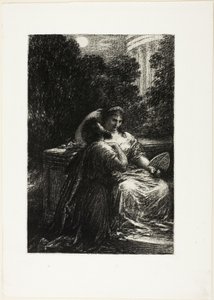 Trojanie w Kartaginie: Akt III, Duet miłosny autorstwa Ignace Henri Jean Fantin Latour