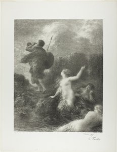Zmierzch bogów: Zygfryd i panny nadreńskie autorstwa Ignace Henri Jean Fantin Latour