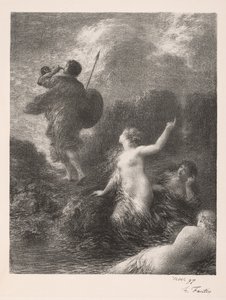 Zmierzch bogów: Zygfryd i panny nadreńskie autorstwa Ignace Henri Jean Fantin Latour