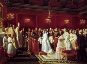 Ślub księżniczki Wiktorii Saxe-Coburg i księcia Ludwika, księcia Nemours w Saint-Cloud, 27 Ap