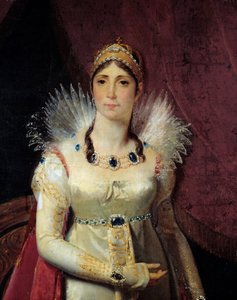Portret cesarzowej Josephine de Beauharnais (1763-1814) Detal. Obraz Henri Francois Riesener (1767-1828) 1806 Nd. 2,3x1,3 m Malmaison, Zamki Malmaison i Bois Preau - Portret cesarzowej Josephine de Beauharnais (1763-1814) - Detal.
