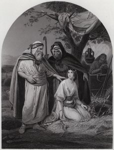 Boaz i Rut (rycina) autorstwa Henri Frederic (after) Schopin