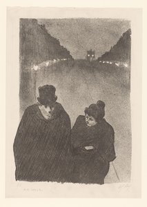Mężczyzna i kobieta na ulicy w nocy autorstwa Henri Gabriel Ibels (attributed to)