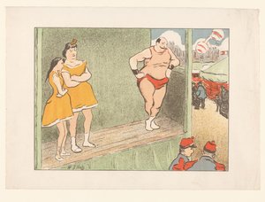 Trzech aktorów na scenie Spektakle Théâtre Libre (tytuł serii) Les Programs du Théâtre Libre (tytuł serii) autorstwa Henri Gabriel Ibels