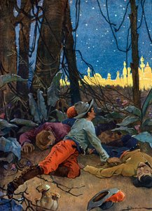 Przedstawienie El Dorado (El Dorado lub Eldorado) legendarnego złotego cytatu, który przyciągał Europejczyków w XVI i XVII wieku i powstał w czasie podboju Nowego Świata przez konkwistadorów w XVI wieku (Mit El Dory