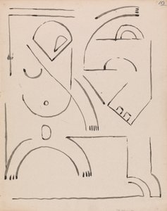 Kompozycja abstrakcyjna rysunku autorstwa Henri Gaudier Brzeska