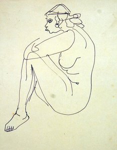 Kobieta nago w pozycji siedzącej autorstwa Henri Gaudier Brzeska