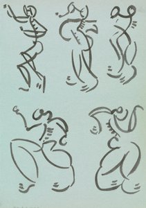 Pięć studiów figur tanecznych autorstwa Henri Gaudier-Brzeska