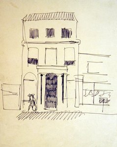 Londyńska ulica z postaciami; Promenada kobieca autorstwa Henri Gaudier-Brzeska