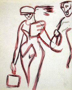 Promenada z towarzyszem autorstwa Henri Gaudier-Brzeska