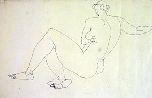 Półleżąca naga kobieca od tyłu autorstwa Henri Gaudier Brzeska