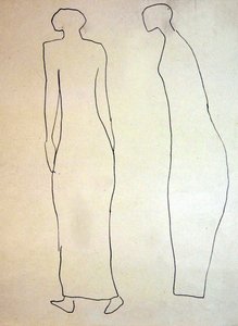 Sylwetki (promenaderów) autorstwa Henri Gaudier Brzeska