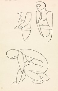 Trzy studia nad figurami autorstwa Henri Gaudier Brzeska