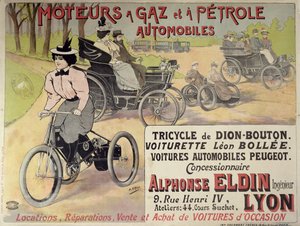 Plakat reklamujący paryskiego dealera samochodów