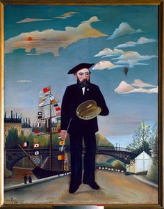 Autoportret z Ile Saint Louis autorstwa Henri J.F. (1844 1910) Rousseau