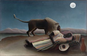 „Śpiąca Cyganka” Obraz Henry Rousseau znany jako Douanier Rousseau (1844-1910) 1897 Wymiary 129,5x200,7 cm Nowy Jork, Museum of Modern Art