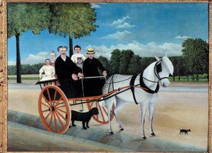 Obraz Carriole of Father Junier autorstwa Henri Rousseau zatytułowany Customs Rousseau (1844-1910) 1908 Nd. 1,29x0,97 m Paryż, Musee de l