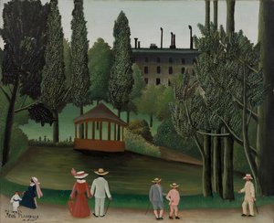 Widok na park Montsouris, kiosk, prawdopodobnie 1908-1910 autorstwa Henri J.F. 1844 1910 Rousseau
