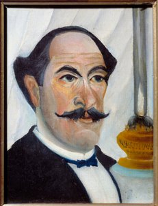 Autoportret z obrazem lampy Henri Rousseau dit Le Douanier Rousseau autorstwa Henri J.F. Rousseau
