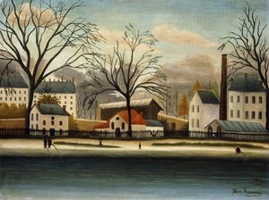 Przedmieścia; Banlieue, c.1896 autorstwa Henri J.F. Rousseau