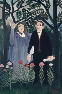 Muza inspirująca poetę, 1909 autorstwa Henri J.F. Rousseau