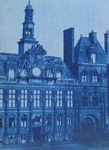 Hotel de Ville w Paryżu, 1853 (cyjanotypia)