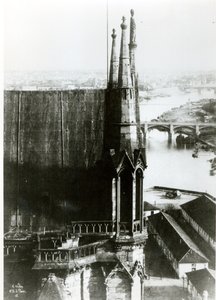 Widok katedry Notre-Dame w Paryżu i Sekwany, ok. 1853