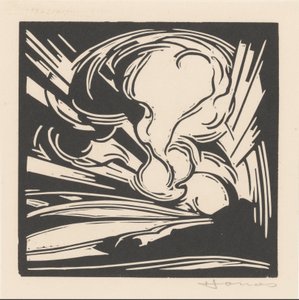Chmury i promienie słoneczne nad krajobrazem autorstwa Henri Jonas (signed by artist)