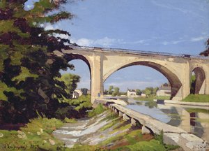 Kanał Pont w Briare, 1888 r. autorstwa Henri Joseph Harpignies