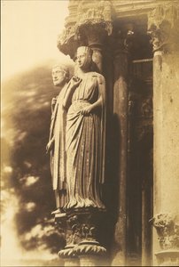 [Duże figury na ganku północnym, katedra w Chartres], 1852.