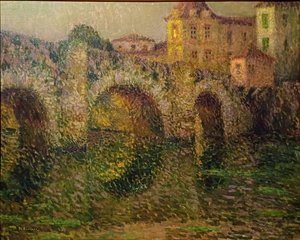 Most w Clisson o zmierzchu autorstwa Henri Le Sidaner